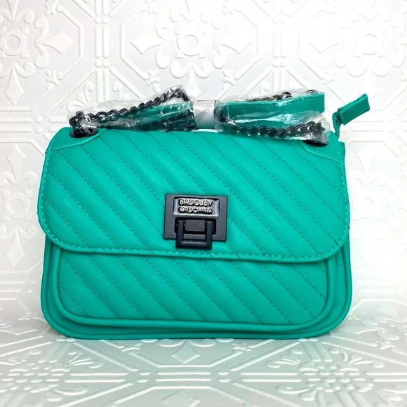 NWT Badgley Mischka Teal Blue Crossbody Handbag Purse - Picture 6 of 11
